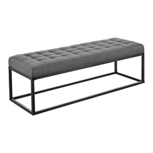 Panca imbottita in metallo Salta, 120x40x38cm, grigio