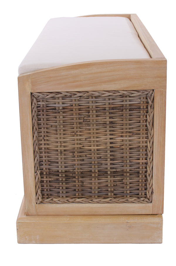 Sitzbank Bienne 3 Körbe Kubu-Rattan-Geflecht 112x46x37cm