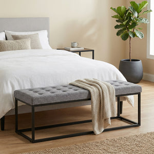 Sitzbank CELINA 120 cm grau/schwarz