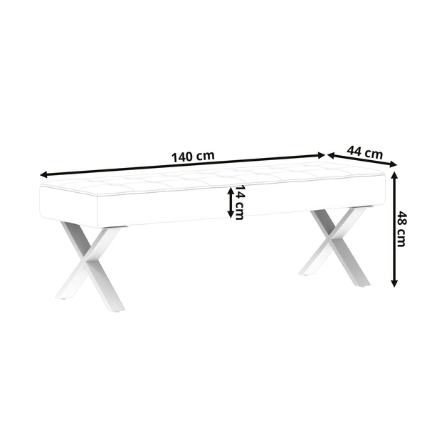 Sitzbank DOLCE 140 cm grau