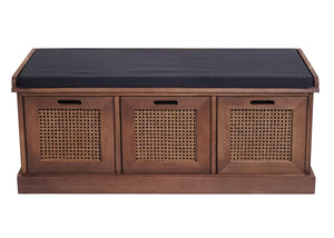 Sitzbank JAM-J49 Garderobenbank mit Staufach 47x110x40cm braun