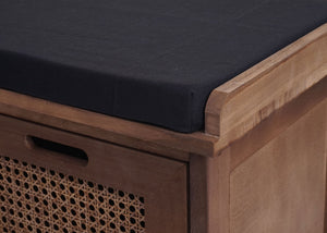 Sitzbank JAM-J49 Garderobenbank mit Staufach 47x110x40cm braun