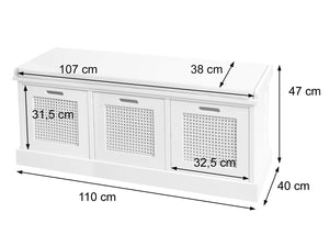 Sitzbank JAM-J49 Garderobenbank mit Staufach 47x110x40cm braun