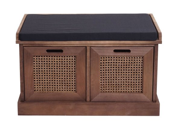 Sitzbank JAM-J49 Garderobenbank mit Staufach 47x75x40cm braun