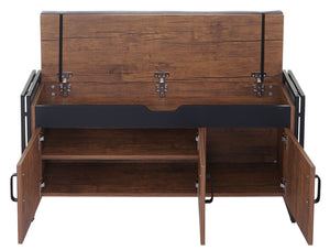 Sitzbank Kommode Bank ~ 53x110x30cm Wildeiche-Optik