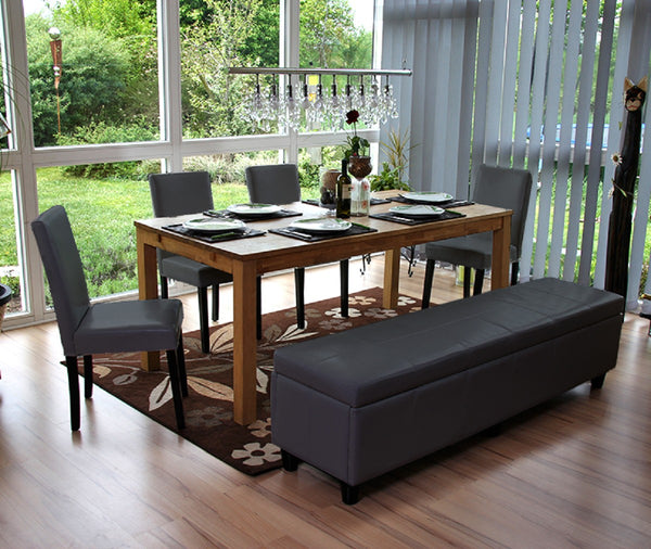 Sitzbank Kriens XXL Leder ~ grau