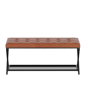 Sitzbank Leder DELIA 113 cm braun/schwarz
