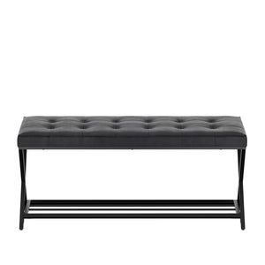 Sitzbank Leder DELIA 113 cm schwarz