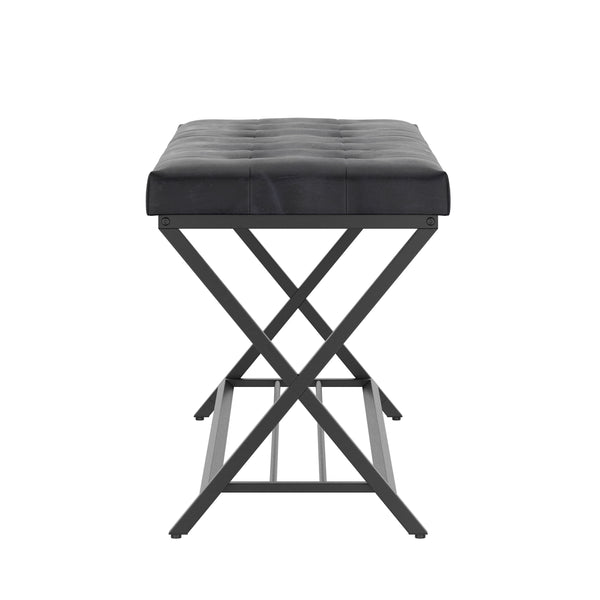 Sitzbank Leder DELIA 113 cm schwarz