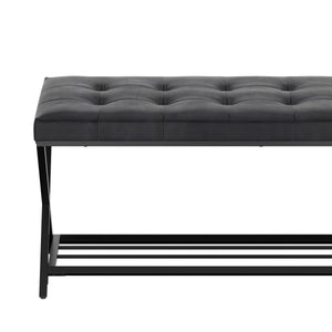 Sitzbank Leder DELIA 113 cm schwarz
