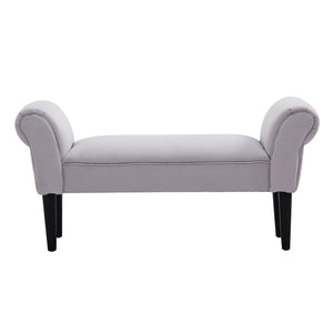Banc capitonné de style oriental, L102 x l31 x H51 cm, gris