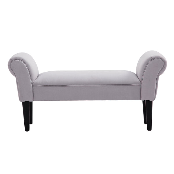Banc capitonné de style oriental, L102 x l31 x H51 cm, gris