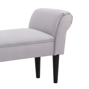 Banc capitonné de style oriental, L102 x l31 x H51 cm, gris