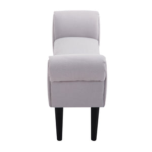 Banc capitonné de style oriental, L102 x l31 x H51 cm, gris