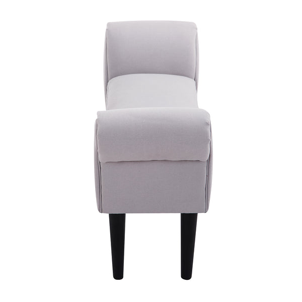 Banc capitonné de style oriental, L102 x l31 x H51 cm, gris
