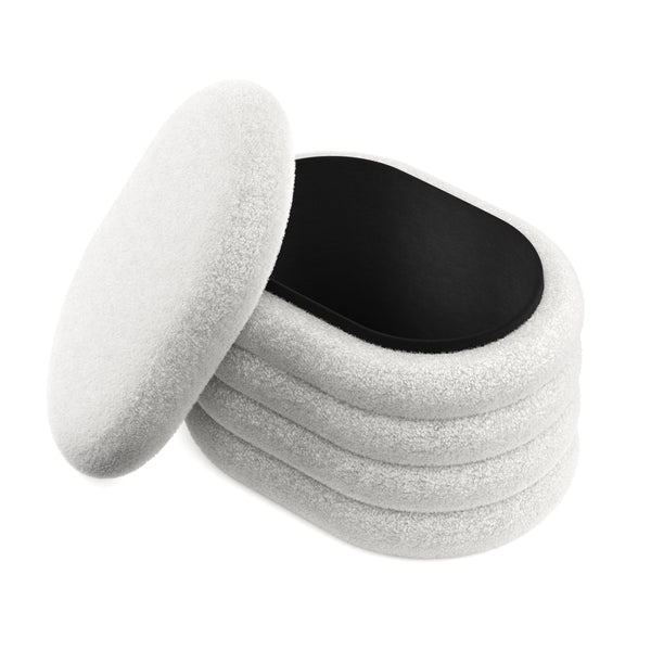 Sitzhocker Teddy PILL mit Stauraum 59 x 45 x 40 cm weiss