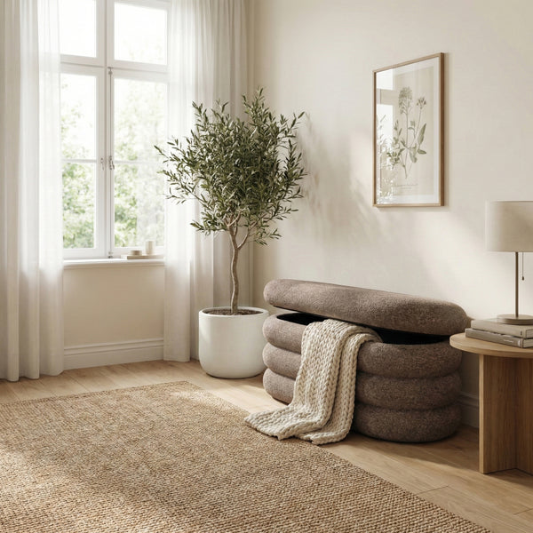 Sitzbank Teddy RISS mit Stauraum 100 x 42 x 42 cm braun