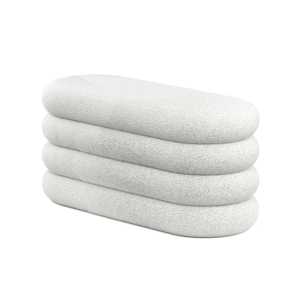 Sitzbank Teddy RISS mit Stauraum 100 x 42 x 42 cm weiss