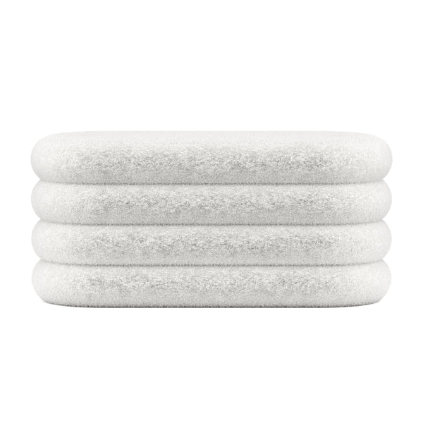 Sitzbank Teddy RISS mit Stauraum 100 x 42 x 42 cm weiss