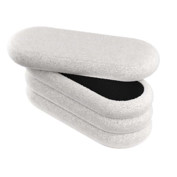 Sitzbank Teddy RISS mit Stauraum 100 x 42 x 42 cm weiss