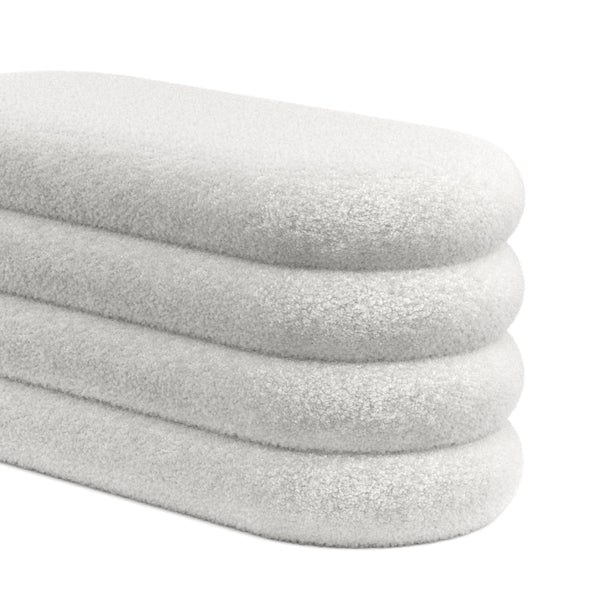 Sitzbank Teddy RISS mit Stauraum 100 x 42 x 42 cm weiss