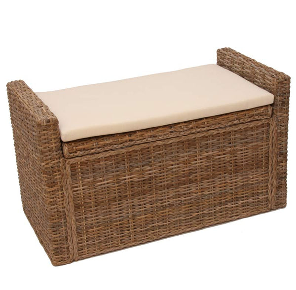 Sitzbank Rattan Stauraum ~ kubu grau