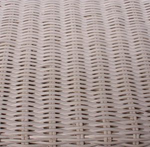 Sitzbank Rattan mit Stauraum und Kissen 88cm ~ weiss