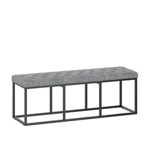 Sitzbank Samt BELINDA 120 cm grau/schwarz
