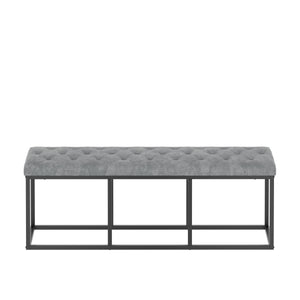 Sitzbank Samt BELINDA 120 cm grau/schwarz