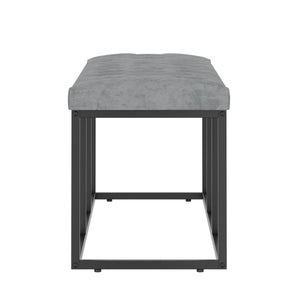 Sitzbank Samt BELINDA 120 cm grau/schwarz