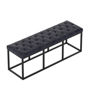 Sitzbank Samt BELINDA 120 cm schwarz