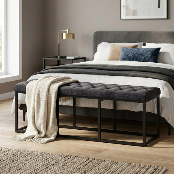 Sitzbank Samt BELINDA 120 cm schwarz