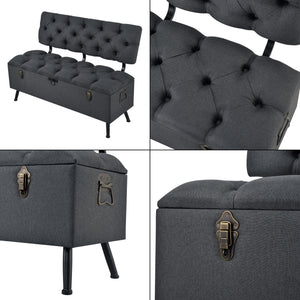 Sitztruhe Sitzbank Malmöhus 110x48x75cm Dunkelgrau
