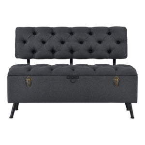 Sitztruhe Sitzbank Malmöhus 110x48x75cm Dunkelgrau