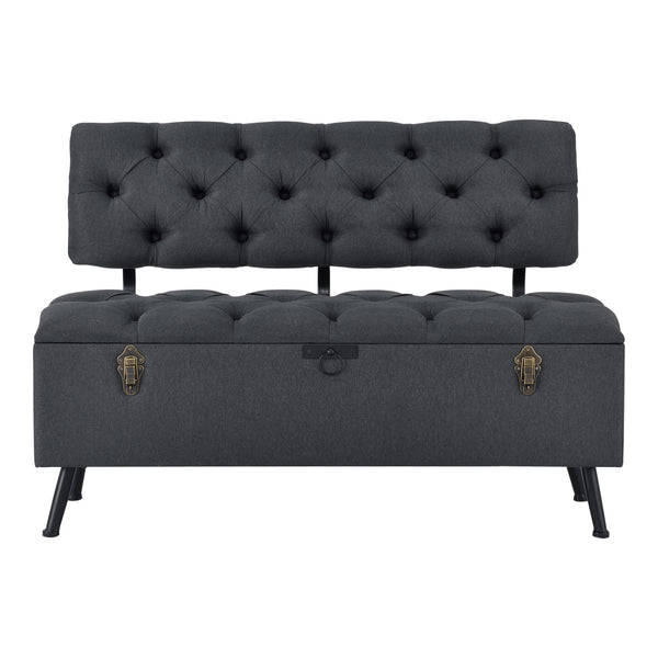 Sitztruhe Sitzbank Malmöhus 110x48x75cm Dunkelgrau