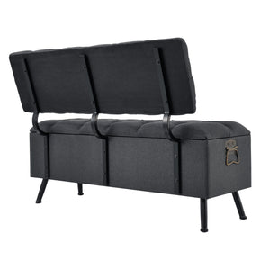 Sitztruhe Sitzbank Malmöhus 110x48x75cm Dunkelgrau