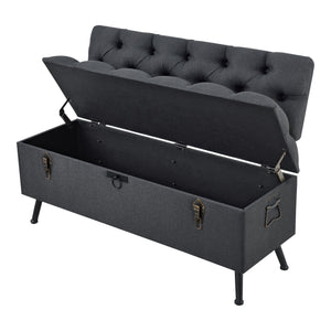 Sitztruhe Sitzbank Malmöhus 110x48x75cm Dunkelgrau
