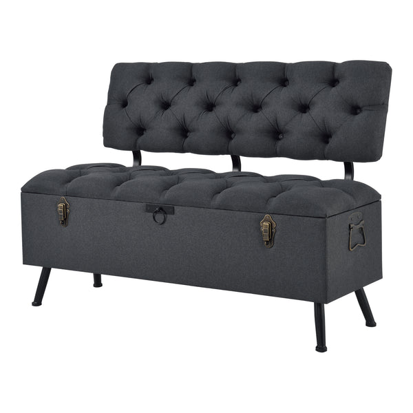 Sitztruhe Sitzbank Malmöhus 110x48x75cm Dunkelgrau