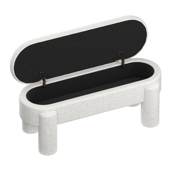 Sitzbank Teddy BEBRA mit Stauraum 114 x 45 x 45 cm weiss