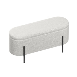 Sitzbank Teddy DETMOLD mit Stauraum 97 x 36 x 42 cm weiss