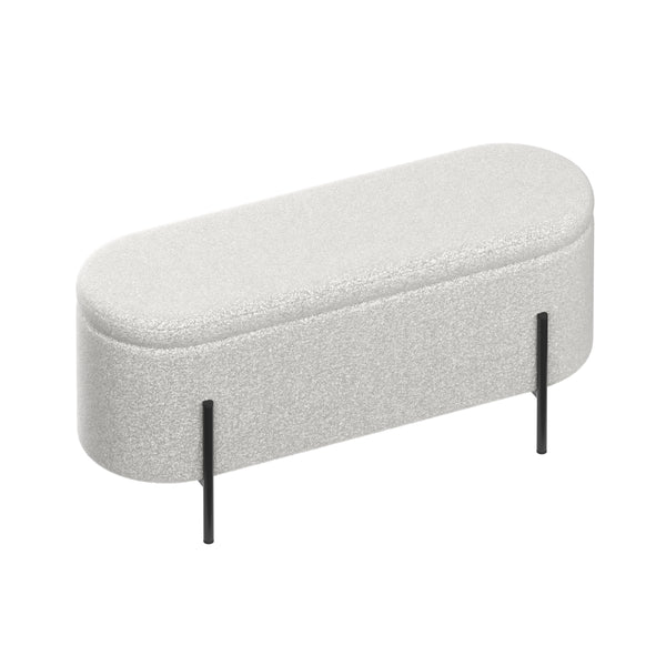 Sitzbank Teddy DETMOLD mit Stauraum 97 x 36 x 42 cm weiss