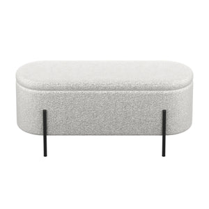 Sitzbank Teddy DETMOLD mit Stauraum 97 x 36 x 42 cm weiss