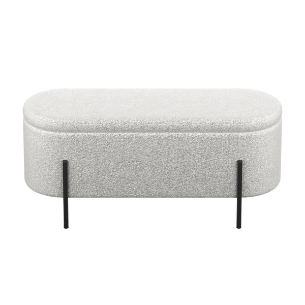 Sitzbank Teddy DETMOLD mit Stauraum 97 x 36 x 42 cm weiss