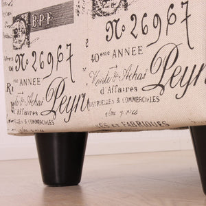 Sitzbank Truhe Kriens Textil ~ Schriftzug creme