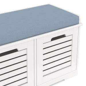 Sitzbank mit 2 Staufächer KAMILA 71 x 34 x 43 cm weiss