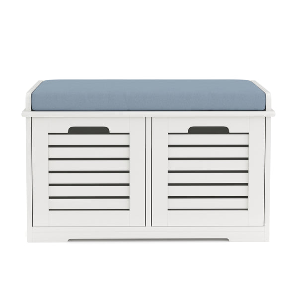 Sitzbank mit 2 Staufächer KAMILA 71 x 34 x 43 cm weiss