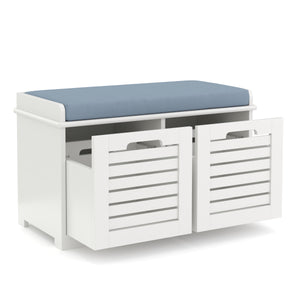 Sitzbank mit 2 Staufächer KAMILA 71 x 34 x 43 cm weiss