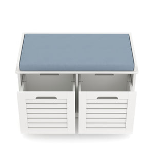 Sitzbank mit 2 Staufächer KAMILA 71 x 34 x 43 cm weiss