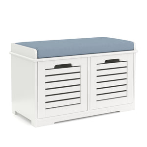Sitzbank mit 2 Staufächer KAMILA 71 x 34 x 43 cm weiss
