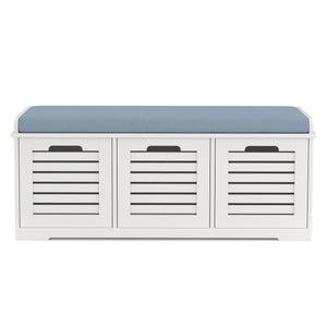 Sitzbank mit 3 Staufächer KAMILA 105 x 34 x 43 cm weiss